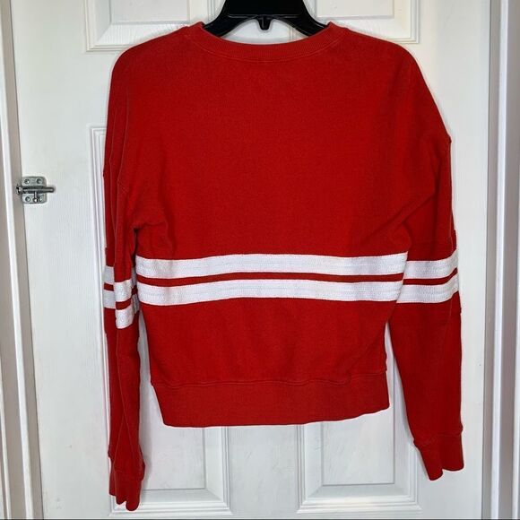 Splendid Double Stripe Sweatshirt Red and White Size Extra Small - Picture 4 of 8